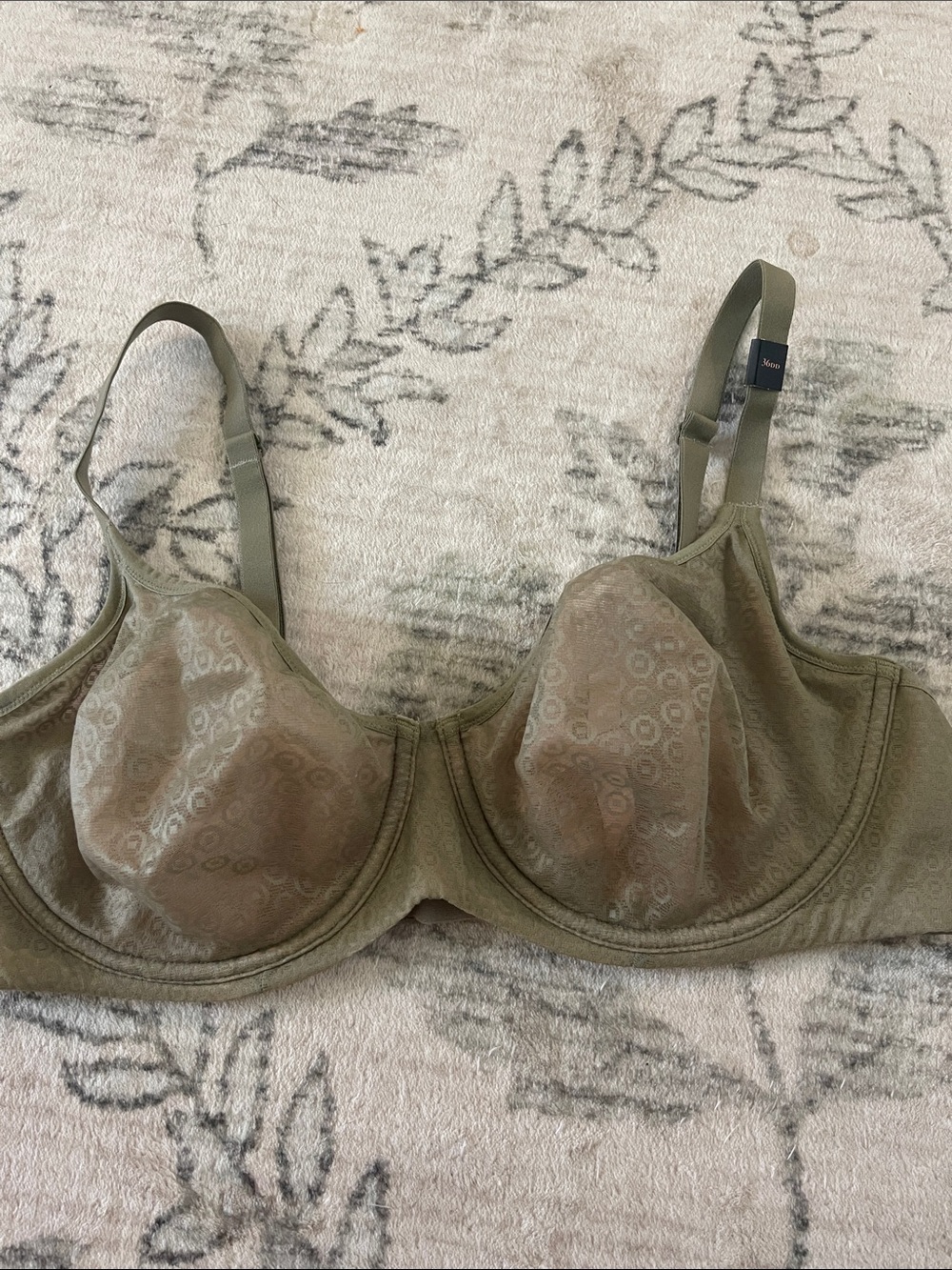Olive Lace-Pattern Victoria’s Secret body by Victoria NWT unlined Demi 36DD